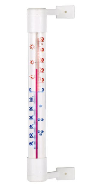 Termometr Zewnętrzny Zaokienny Rurka z Białą Skalą Biały 18cm x 2,1cm 022202 Bioterm