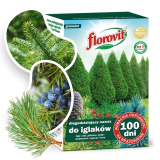 Nawóz Do Iglaków Długodziałający 100 Dni Mineralny Granulat 1kg Karton Florovit