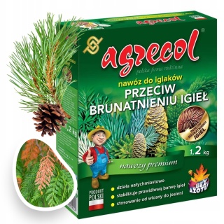 Nawóz Do Iglaków Przeciw Brązowieniu Igieł Mineralny Granulat 1,2kg Agrecol