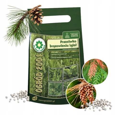 Nawóz Do Iglaków Przeciwko Brązowieniu Igieł Mineralny Granulat 2kg Siarkopol
