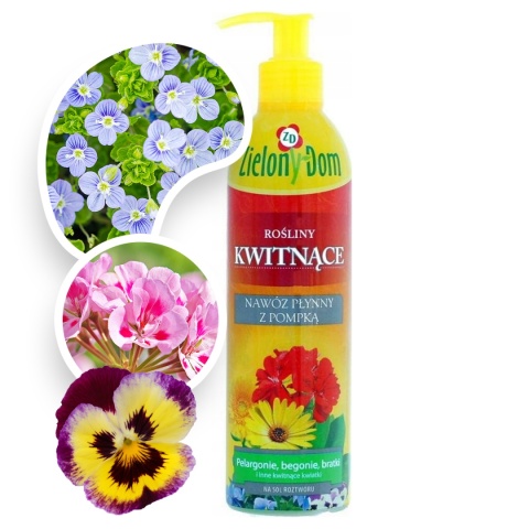 Nawóz Do Roślin Kwitnących z Pompką Mineralny Płynny 300ml Zielony Dom
