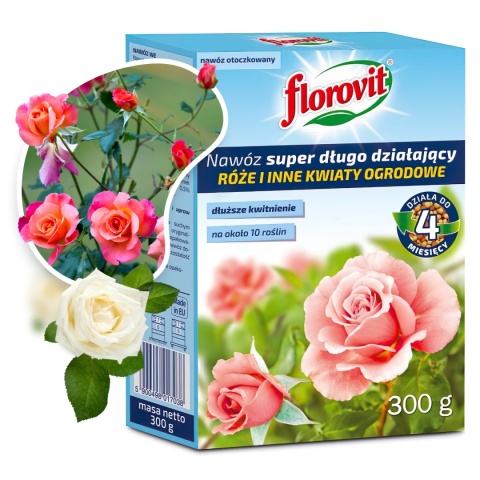 Nawóz Do Róż i Kwiatów Ogrodowych Długodziałający Mineralny Koncentrat Krystaliczny 300g Super Florovit Nawóz Do Róż i Kwiatów Ogrodowych Długodziałający Mineralny Koncentrat Krystaliczny 300g Super Florovit