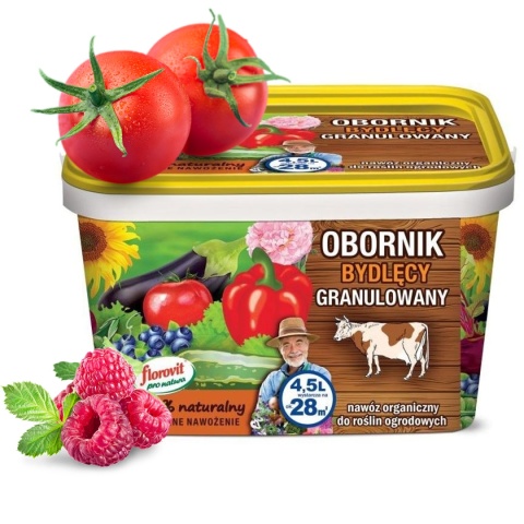 Obornik Bydlęcy Nawóz Naturalny Granulat 4,5L Pro Natura Florovit