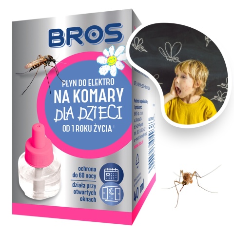 Płyn Na Komary i Kleszcze Dla Dzieci Do Elektrofumigatora Owadobójczego 40ml Bros Płyn Na Komary i Kleszcze Dla Dzieci Do Elektrofumigatora Owadobójczego 40ml Bros