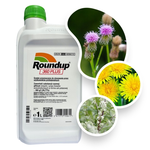 Roundup 360 Plus SL 1L Środek Chwastobójczy Na Chwasty Jednoliścienne i Dwuliścienne Monsanto
