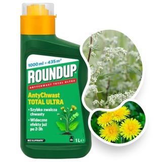 Roundup AntyChwast Total Ultra Substral 1000ml Środek Chwastobójczy Na Chwasty Jednoliścienne i Dwuliścienne Substral