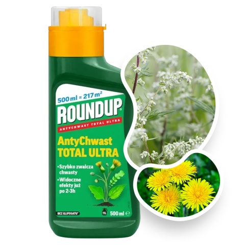 Roundup AntyChwast Total Ultra Substral 500ml Środek Chwastobójczy Na Chwasty Jednoliścienne i Dwuliścienne Substral