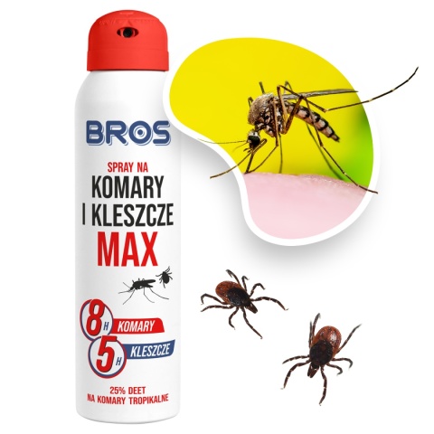 Spray Na Komary i Kleszcze Max 90ml Środek Odstraszający Komary i Kleszcze Bros Spray Na Komary i Kleszcze Max 90ml Środek Odstraszający Komary i Kleszcze Bros