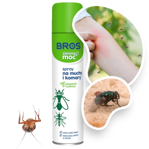 Spray Na Komary i Kleszcze Zielona Moc 300ml Środek Owadobójczy Na Owady Latające Bros Spray Na Komary i Kleszcze Zielona Moc 300ml Środek Owadobójczy Na Owady Latające Bros