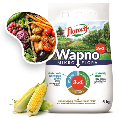 Wapno Nawozowe Wielofunkcyjny 5kg Wapno Mikroflora 3w1 Florovit Wapno Nawozowe Wielofunkcyjny 5kg Wapno Mikroflora 3w1 Florovit